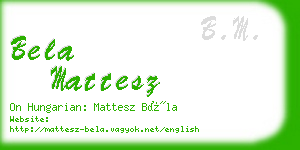 bela mattesz business card